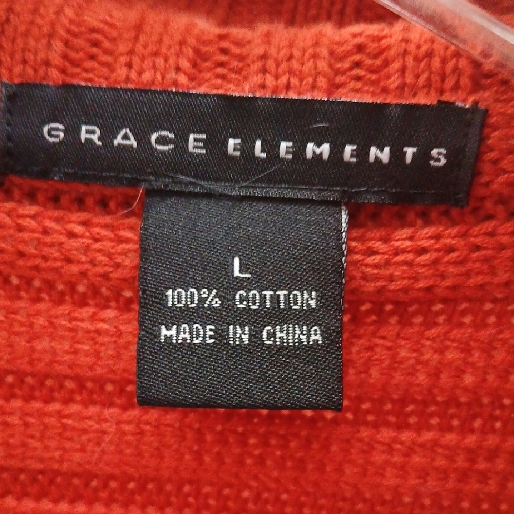 Grace Elements Vibrant Orange/Rust Oversized Ribb… - image 2